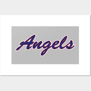 Angels Script – blue Posters and Art